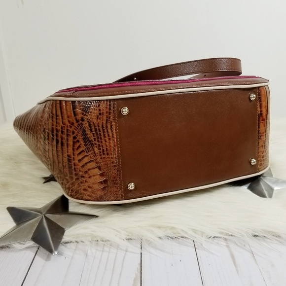 SOLD Brahmin Medium Lena Tote Toasted Almond Hayes - Picture 4 of 7